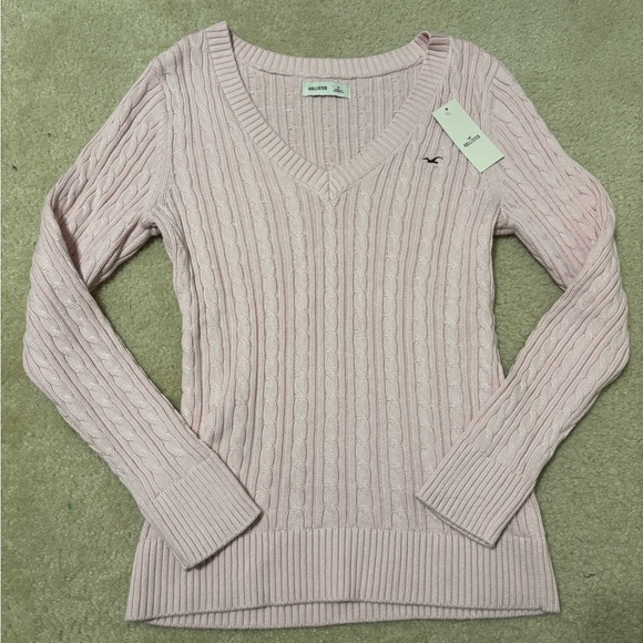 Hollister Sweaters - Hollister Pink Cable Knit Sweater